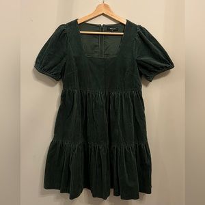 Madewell dark green short corduroy dress